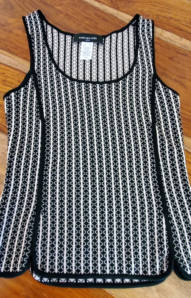 Jones New York Black and Pink Tank Top SZ-PP